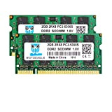 DDR2 667MHz PC2 5300S 4Go (2x2Go) SODIMM DDR2 667 2GB PC2 5300 200-Pin CL5 d'ordinateur Portable Mémoire RAM