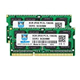 DDR3 1333 SODIMM PC3 10600S 16Go (2x8Go) RAM, DDR3 1333MHz 8GB 2Rx8 PC3 10600S 204-Pin CL9 1.35V d'ordinateur Portable Mémoire