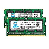 DDR3L-1600 SODIMM 4Gox2 PC3L 12800S RAM, DDR3 1600MHz 4Go PC3 12800S 204-Pin CL11 1.35V d'ordinateur Portable Mémoire
