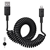 dé [Certifié MFi & Compatible Carplay] Câble Lightning spiralé, Câble USB vers Lightning 2m, pour iPhone 14 Pro Max/14 Pro/14/13 ...