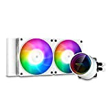 DEEPCOOL CASTLE 240EX A-RGB WH, AIO Refroidisseur liquide avec deux ventilateurs CF120-A-RGB PWM de 120 mm, compatible avec LGA1700 AM5, ...