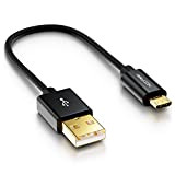 deleyCON 0,15m Câble Micro USB Nylon + Connecteurs Métalliques Câble de Charge Câble de Données Câble de Charge Rapide Smartphone ...