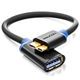 deleyCON 0,2m Adaptateur USB 3.0 OTG Super Speed Jusqu’à 5 Gbit/s - USB A vers USB Micro B Compatible pour ...