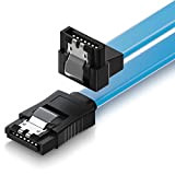 deleyCON 0,3m SATA III Câble S-ATA 3 Câble de Données HDD SSD Câble de Raccordement Câble de Connexion Un Clip ...