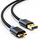 deleyCON 0,5m Câble Micro USB 3.0 - USB A Mâle à Micro B Mâle - Jusqu'à 5 Gbps - Câble ...