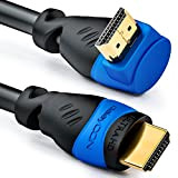 deleyCON 0,5m HDMI Câble à Angle 270° Degré - Compatible avec HDMI 2.0/1.4 - UHD 4K HDR 3D 1080p 2160p ...