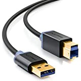 deleyCON 0,5m USB 3.0 Super Speed Câble de Données - USB A (Mâle) vers USB B (Mâle) Taux de Transfert ...