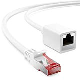 deleyCON 1m Cat6 Câble de Raccordement Extension pour Ethernet LAN Câble Réseau Câble Internet - RJ45 Mâle à RJ45 Femelle ...