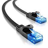 deleyCON 25m CAT6 Câble Réseau Plat 1000Mbit Gigabit LAN - Cat 6 RJ45 Ethernet Câble Patch Câble de Pose Plat ...