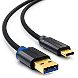 deleyCON 2m USB-C 3.0 Câble de Charge Câble de Charge Rapide USB 3.1 Gen 1 Type C à USB A ...