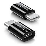 deleyCON 2X Adaptateur USB Type C vers Micro USB pour pour Smartphones Tablettes Ordinateurs Portables - Noir