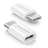 deleyCON 2X Adaptateur USB Type C vers Micro USB pour pour Smartphones Tablettes Ordinateurs Portables - Blanc