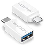 deleyCON 2X OTG Adaptateur USB Type C vers USB pour pour Smartphones Tablettes Ordinateurs Portables - Blanc