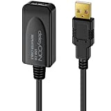 deleyCON 5m Câble Actif USB 2.0 Rallonge Active avec Amplificateur de Signal Câble Répéteur USB2.0 Câble de Rallonge PC Ordinateur ...