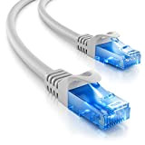 deleyCON 7,5m Câble Réseau Ethernet LAN Gigabit CAT.6 Câble RJ45 CAT6 Compatible avec CAT.5 CAT.5e CAT.6a Cat.7 - Gris
