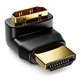deleyCON Adaptateur HDMI - Coudé à 90° Degrés - Prise Femelle HDMI et Prise Mâle HDMI - Prise Dorée - ...