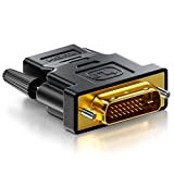 deleyCON Adaptateur HDMI-DVI - HDMI Femelle vers Connecteur DVI-D Mâle (24+1) (19pol) 1080p Full HD 1920x1200 - Noir