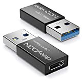deleyCON Adaptateur USB C vers USB [2 Unités] Prise C vers Prise A USB 3.1 Adaptateur 5Gbit/s - pour Ordinateur ...