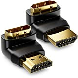 deleyCON HDMI Adaptateur d'angle 90° & 270° en Kit - 1x 90° + 1x 270° - HDMI Type A Femelle ...