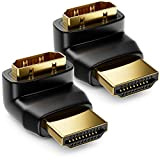 deleyCON HDMI Adaptateur d'angle 90° HDMI 2 Pièces en Set - HDMI Type A Femelle et Mâle - 4K Ultra ...