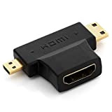 deleyCON Mini + Micro HDMI Adaptateur Double - HDMI Femelle Mini HDMI Mâle + Micro Prise HDMI - 3D Full ...
