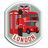 DestinationVinyl 2 x 10 cm Londres Angleterre Royaume-Uni Drapeau Autocollants en Vinyle - Sticker Laptop Bagages # 19495 (10cm Grand)