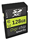 Digi Chip - Carte mémoire 128 Go SDXC Class 10 - Pour appareils photo reflex numériques Nikon D3100, Nikon D3400, Nikon D5600, ...