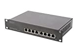 DIGITUS Gigabit Ethernet Switch - 10 pouces - 8 ports - géré L2+ - VLAN, Link Aggregation & Port Control ...