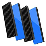 Dissipateur Thermique en Aluminium 4pcs Heatsinks avec Pad Adhésive Thermique pour Ordinateur, M.2 SSD, Mémoire PC, 70mm x 22mm x ...