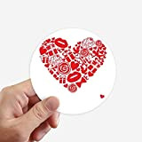 DIYthinker St Valentin, Le Coeur Rouge Rose Cadeau Amour Autocollants 10CM Mur Valise pour Ordinateur Portable Motobike Decal 8Pcs diamètre ...
