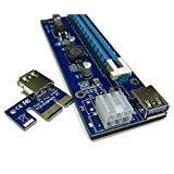 DKEY Riser USB v006-C Ver. MOLEX 6PIN e SATA - PCI-E 1 x à 16 x câble d'Extension USB 3.0 ...