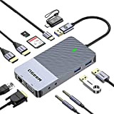 Docking Station, QGeeM USB C Hub 3.0 to Dual HDMI VGA Adapter,Triple Display USB C Docking Station Dual Monitor Compatible ...
