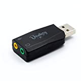Donkey PC - Carte Son USB 5.1 Adaptateur USB vers Jack 3.5 mm Carte son externe et adaptateur casque et ...