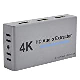 Dpofirs Extracteur Audio HDMI 4k 60Hz, Prend en Charge la Distribution de la Source HDMI sur 2 écrans HDMI, pour ...