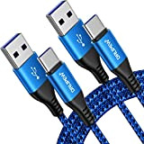 DRLIPEW Long Câble USB C 3M [Lot de 2],Chargeur USB C Nylon Tressé Cordon Type C 3A Charge Rapide pour ...