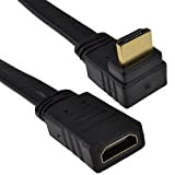 Droit Angle 90 Plat HDMI d'extension Rallonge câble Fiche vers Femelle Femelle 0,5 m 50 cm [0.5 mètre/0,5m]