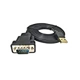 DSD TECH SH-RS232D2 Câble USB vers série RS232 DB9 Puce PL2303GT intégrée pour Windows 8 Liunx Mac OS (Noir)