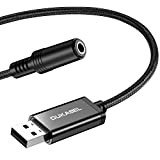 DuKabel Adaptateur Jack vers USB 1.2M USB Une fiche vers Prise 3,5 mm TRRS Carte Son Externe Adaptateur Casque USB ...
