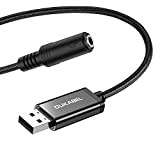 DuKabel USB Carte Son Externe 0.25m, USB vers Jack 3,5 mm (4 pôles CTIA) câble Adaptateur Audio stéréo Carte Son ...