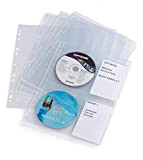Durable 523819 CD/DVD Cover Pochette Eco avec Perforations Universelles pour Classer 4 CD/DVD Sachet de 10 pochettes