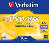 DVD+RW 4.7GB 4X 5PK SUPL4XSPEED JEWEL 5PK