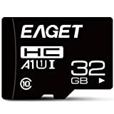 Eaget Carte mémoire TF, UHS-I Haute Vitesse, A1, Fat 32, Classe 10, vidéo Full HD, Micro SDHC pour caméra de ...