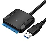EasyULT Adaptateur USB 3.0 vers SATA III, Super Speed USB 3.0 vers SATA Disque Convertisseur Cable Adapter pour 2.5"/3.5" SSD/HDD ...