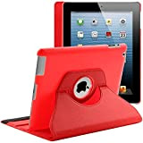 ebestStar - Coque Compatible avec iPad 4 3 2 Apple Housse Protection Etui PU Cuir Support Rotatif 360, Rouge [Appareil: ...
