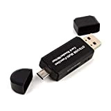 ELECTRÓNICA REY Adaptateur Micro USB OTG Mâle et USB 2.0 Mâle, Lecteur de Carte SD/Micro-SD