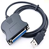 ELECTRÓNICA REY Câble Adaptateur USB mâle vers imprimante à Port parallèle Femelle 25 Broches BD25 CL25