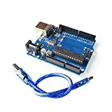 ElectroWorldFR UNO R3 Carte Controller Board ATmega328P et ATmega16U2 Microcontrôleur avec câble USB Compatible Arduino ATmega16U2