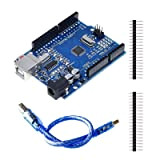 ElectroWorldFR UNO R3 Carte Controller Board ATmega328P et CH340 Microcontrôleur avec câble USB Compatible Arduino