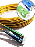 Elfcam® - Câble à Fibre Optique (jarretière Optique) Compatible SC/APC à SC/UPC Compatible Free Box (1M)
