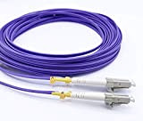 Elfcam® - Câble à Fibre Optique LC/UPC à LC/UPC OM4 Multimode Duplex, Jarretière Fibre Optique 50/125um LSZH (200M)